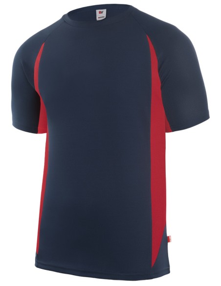 CAMISETA TECNICA BICOLOR M/C. MARINO ROJO TALLA S-3XL